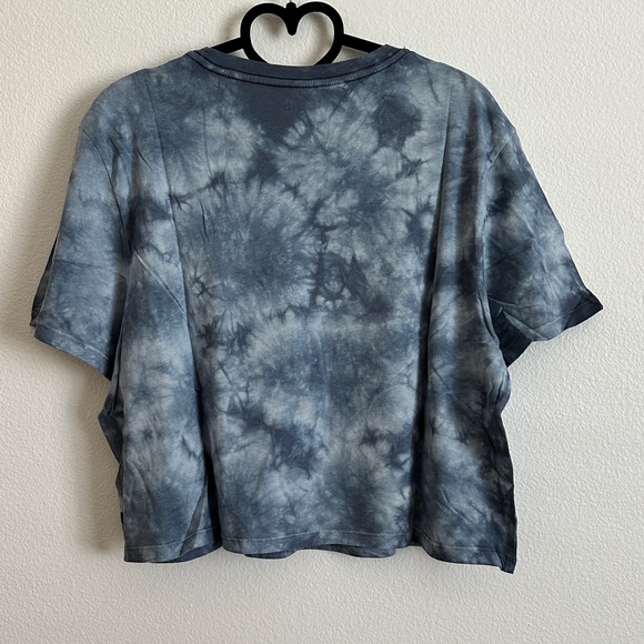 Hurley Blue Tie-Dye Graphic Cropped Short Sleeve Relaxed Cotton Tee Size M - Picture 2 of 8